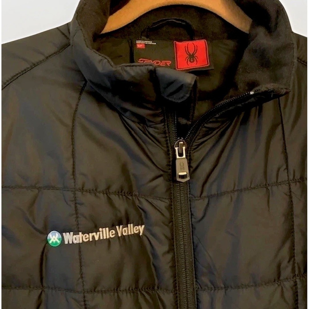 Mens Spyder Jacket Puffer Black Small US Ski Team Skiing Waterville Valley NH